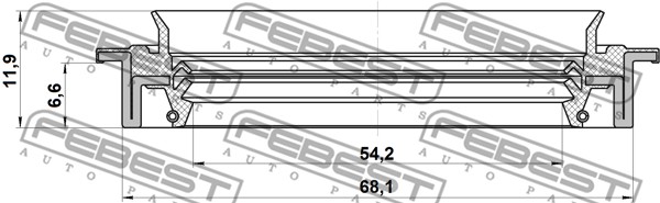 Pierścień uszczelniający piasty koła FEBEST 95JDS-56680712X