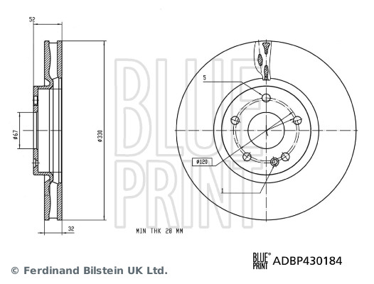 Tarcza hamulcowa BLUE PRINT ADBP430184