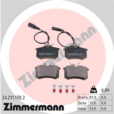 Klocki hamulcowe ZIMMERMANN 24211.170.2