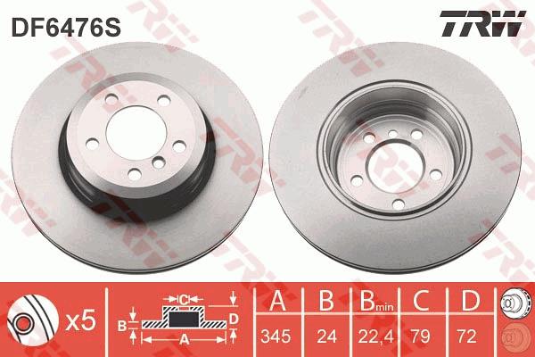 Tarcza hamulcowa TRW DF6476S
