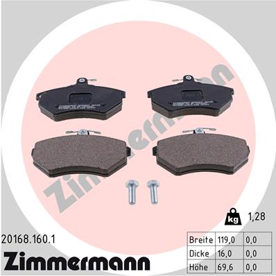Klocki hamulcowe ZIMMERMANN 20168.160.1