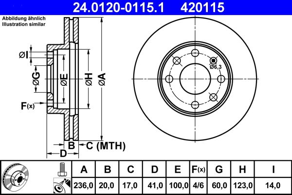 Tarcza hamulcowa ATE 24.0120-0115.1