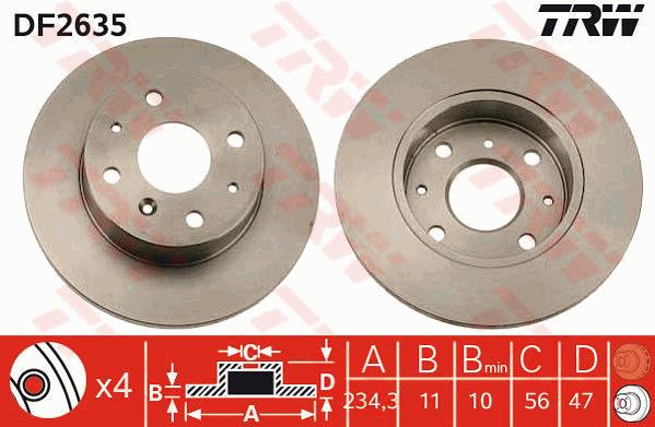 Tarcza hamulcowa TRW DF2635
