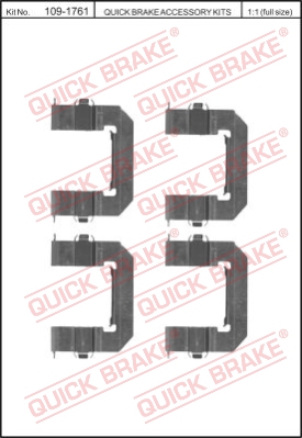 Zestaw akcesoriów montażowych  klocków hamulcowych QUICK BRAKE 109-1761