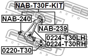 Tuleja wahacza FEBEST NAB-T30F-KIT