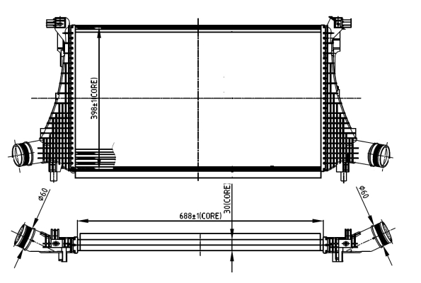 Chłodnica powietrza intercooler NRF 309059
