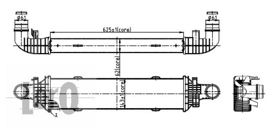 Chłodnica powietrza intercooler ABAKUS 054-018-0005