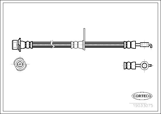 Przewód hamulcowy elastyczny CORTECO 19033075