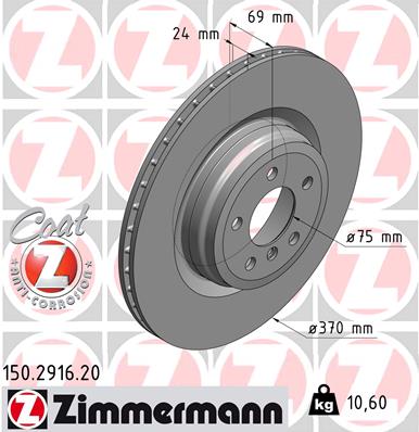 Tarcza hamulcowa ZIMMERMANN 150.2916.20