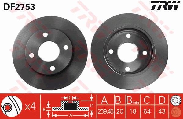 Tarcza hamulcowa TRW DF2753