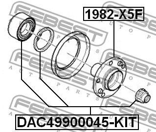 Łożysko koła FEBEST DAC49900045-KIT