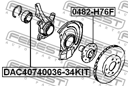 Łożysko koła FEBEST DAC40740036-34KIT