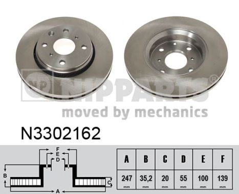 Tarcza hamulcowa NIPPARTS N3302162