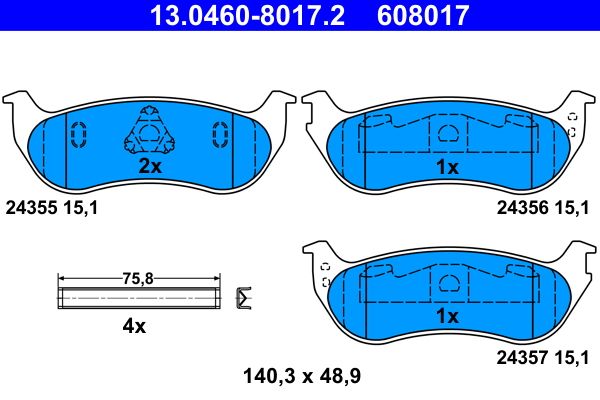 Klocki hamulcowe ATE 13.0460-8017.2
