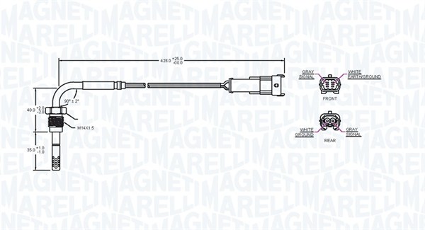 Czujnik  temperatury spalin MAGNETI MARELLI 172000233010