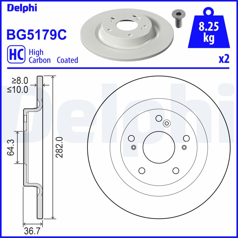 Tarcza hamulcowa DELPHI BG5179C