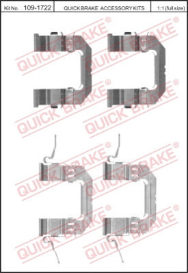 Zestaw akcesoriów montażowych  klocków hamulcowych QUICK BRAKE 109-1722