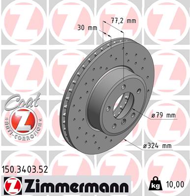 Tarcza hamulcowa ZIMMERMANN 150.3403.52