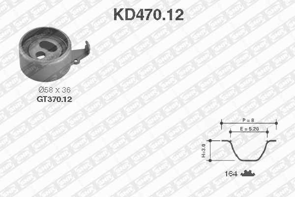 Zestaw paska rozrządu SNR KD470.12