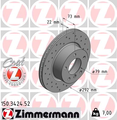 Tarcza hamulcowa ZIMMERMANN 150.3424.52