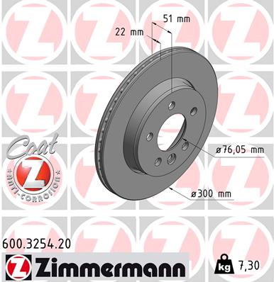 Tarcza hamulcowa ZIMMERMANN 600.3254.20