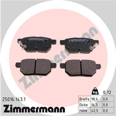 Klocki hamulcowe ZIMMERMANN 25016.143.1