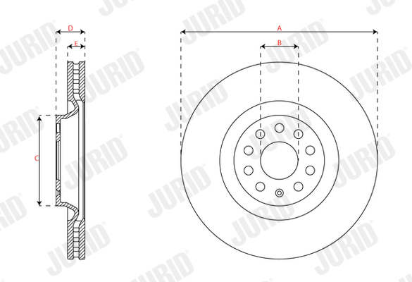 Tarcza hamulcowa JURID 563706JC-1