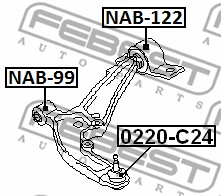 Sworzeń wahacza FEBEST 0220-C24