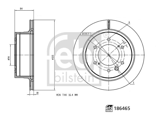 Tarcza hamulcowa FEBI BILSTEIN 186465