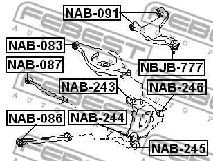 Tuleja wahacza FEBEST NAB-086