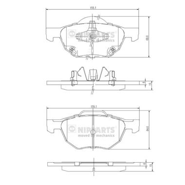 Klocki hamulcowe NIPPARTS J3604064