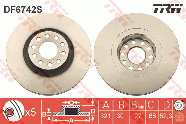 Tarcza hamulcowa TRW DF6742S