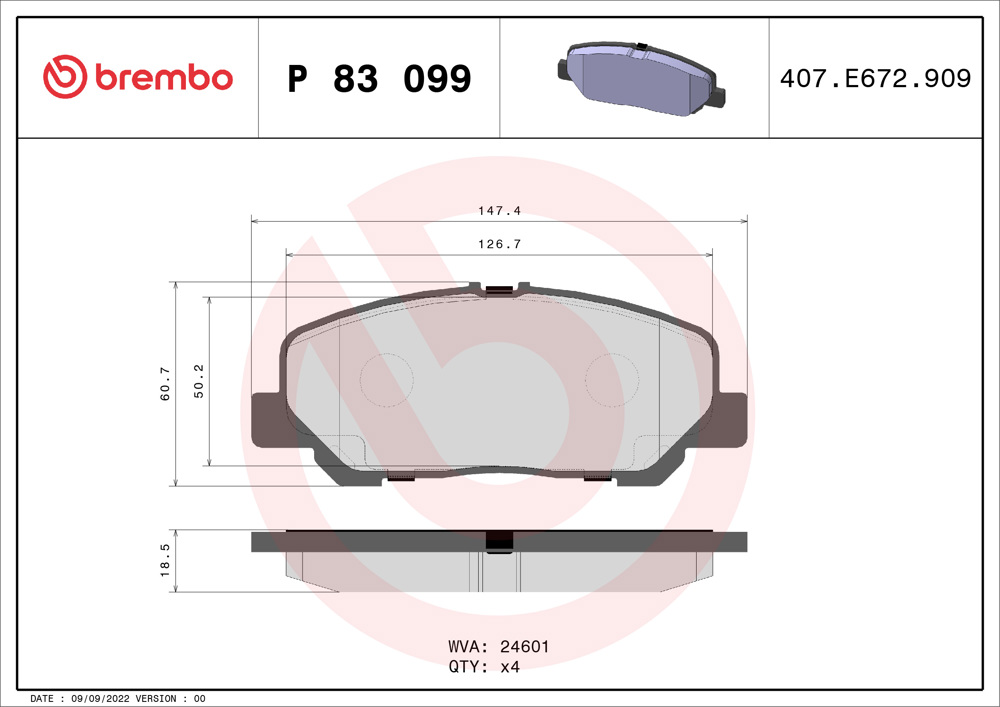 Klocki hamulcowe BREMBO P 83 099