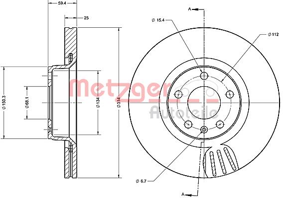 Tarcza hamulcowa METZGER 6110335