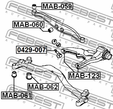Tuleja wahacza FEBEST MAB-059