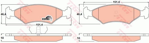 Klocki hamulcowe TRW GDB255