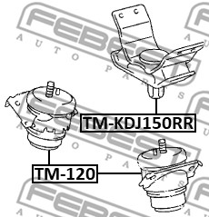 Poduszka silnika FEBEST TM-KDJ150RR