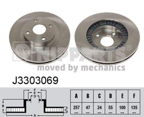 Tarcza hamulcowa NIPPARTS J3303069