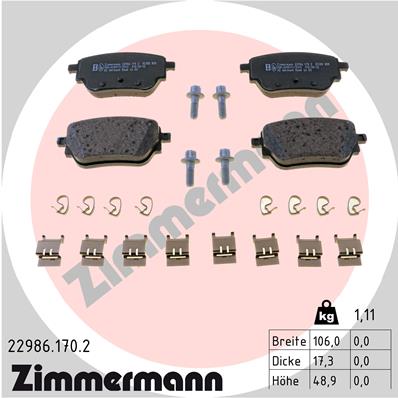 Klocki hamulcowe ZIMMERMANN 22986.170.2