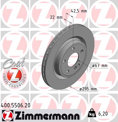 Tarcza hamulcowa ZIMMERMANN 400.5506.20