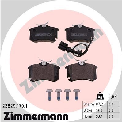 Klocki hamulcowe ZIMMERMANN 23829.170.1
