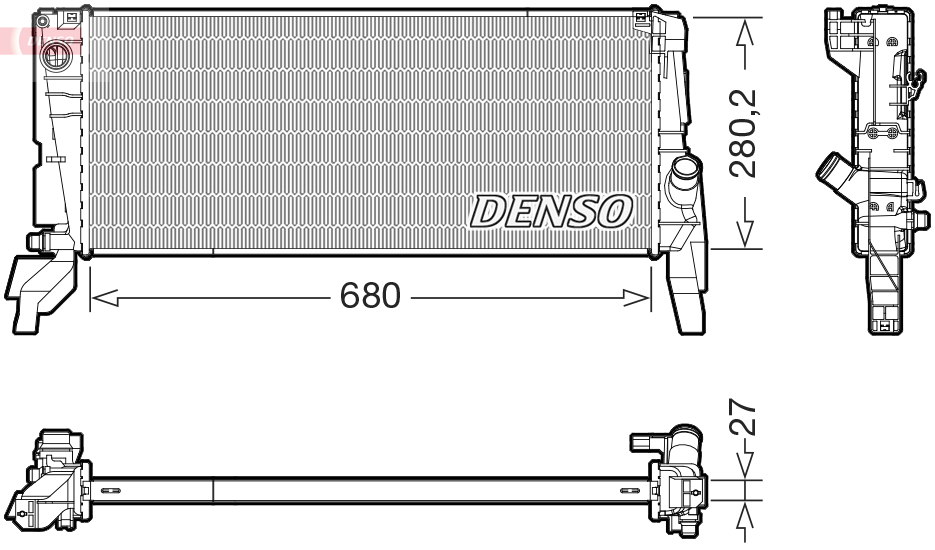 Chłodnica, układ chłodzenia silnika DENSO DRM05074