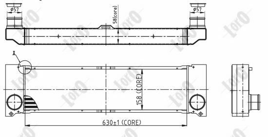 Chłodnica powietrza intercooler ABAKUS 054-018-0016