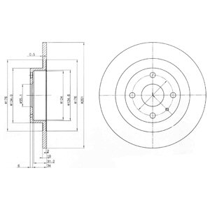 Tarcza hamulcowa DELPHI BG3556