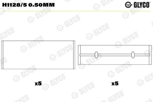 Tuleja łożyska wału korbowego GLYCO H1128/5 0.50MM