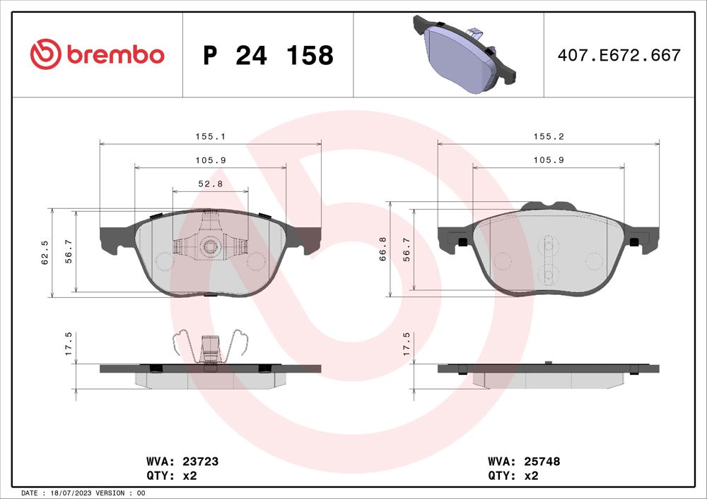 Klocki hamulcowe BREMBO P 24 158