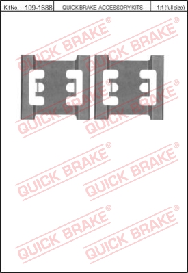 Zestaw akcesoriów montażowych  klocków hamulcowych QUICK BRAKE 109-1688