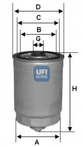 Filtr paliwa UFI 24.350.00