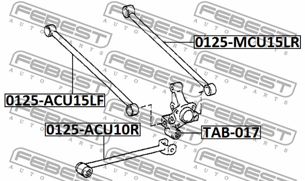 Wahacz zawieszenia koła FEBEST 0125-MCU15LR