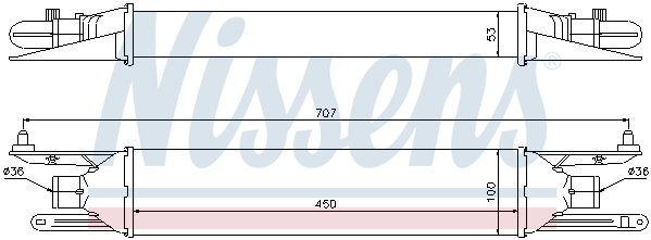 Chłodnica powietrza intercooler NISSENS 96604